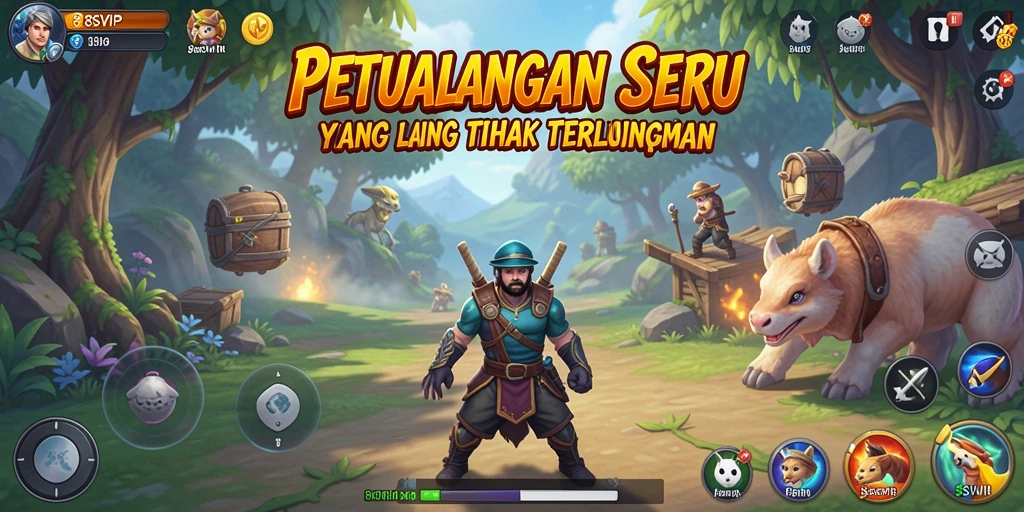 Screenshot utama 8SVIP menampilkan aksi petualangan yang mengasyikkan.