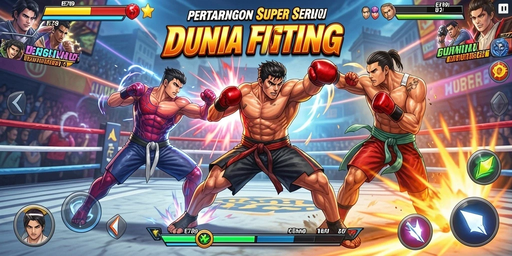 Screenshot gameplay EE789 menampilkan aksi pertarungan yang intens dan grafis memukau.