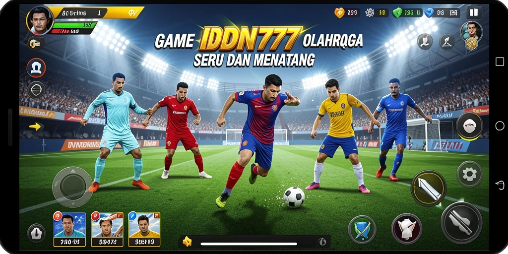 Tampilan gameplay <strong>IDN777</strong> dengan aksi olahraga yang mendebarkan.
