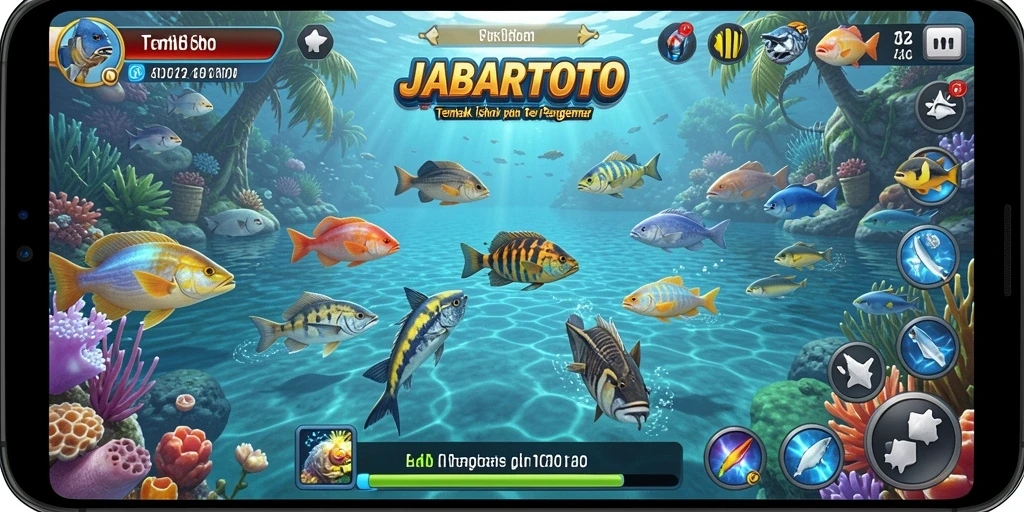 Tampilan gameplay menembak ikan yang seru dalam JABARTOTO.