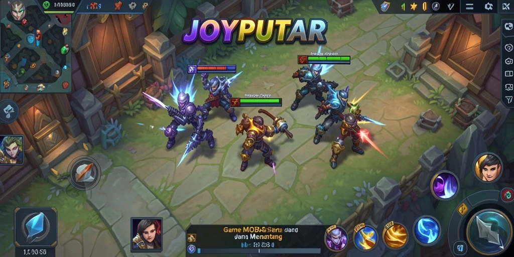 Gameplay seru di JOYPUTAR dengan aksi pertempuran MOBA.