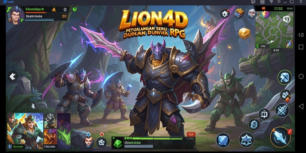 Tangkapan layar gameplay LION4D menampilkan aksi petualangan RPG yang mendebarkan.