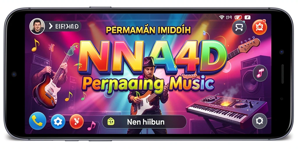 Tampilan screenshot dari gameplay NANA4D yang penuh warna.