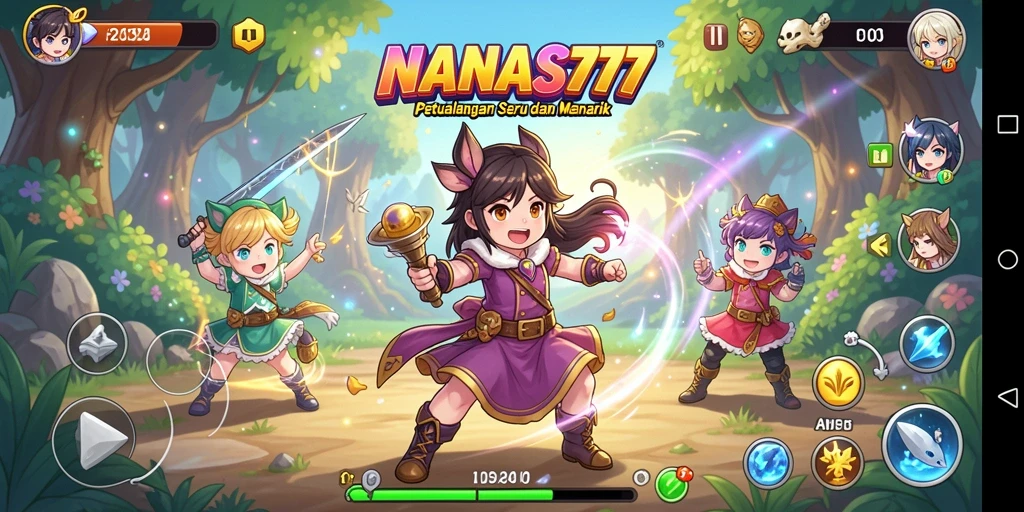 Screenshot gameplay NANAS777 dengan karakter Anime menarik dan aksi seru.