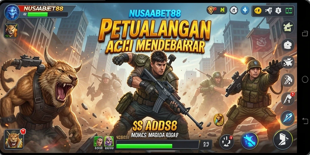 Screenshot utama NUSABET88 saat aksi intens dalam pertempuran.