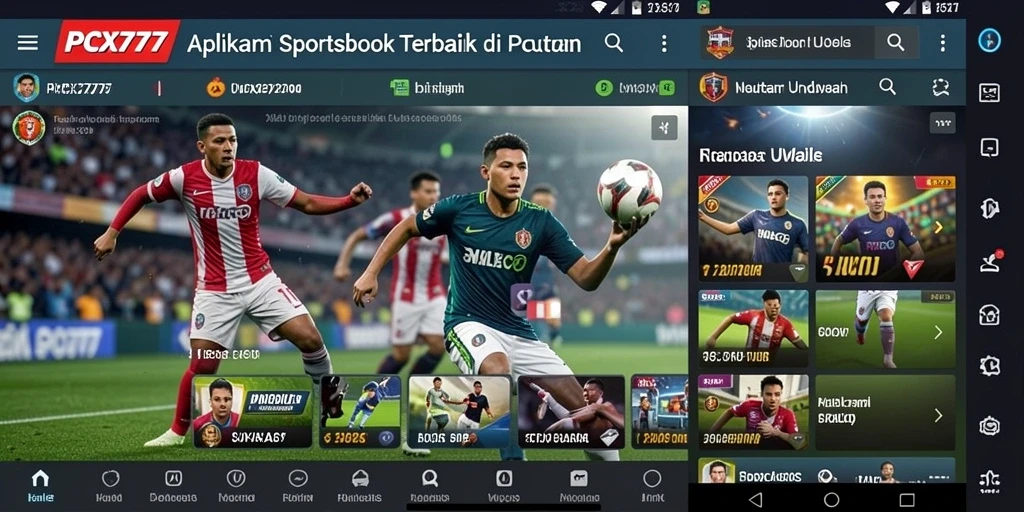 Tampilan antarmuka menarik aplikasi Sportsbook PCX777.