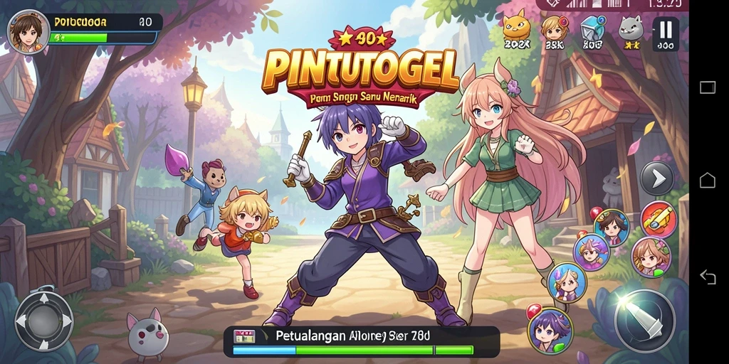 Tangkapan layar gameplay PINTUTOGEL menampilkan aksi pertarungan seru.