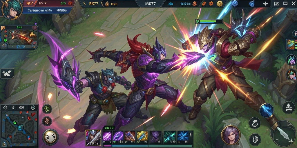 Tampilan gameplay menarik di arena pertempuran RK77.